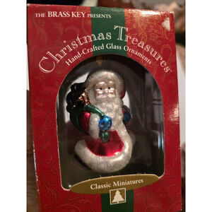 Vintage The Brass Key Christmas Treasures Hand-crafted Santa Claus Ornament 2001